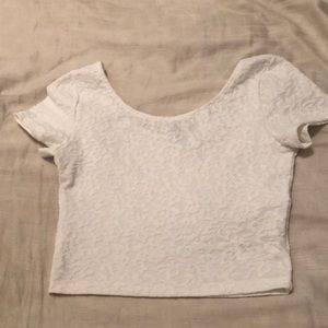 White flower lace crop top